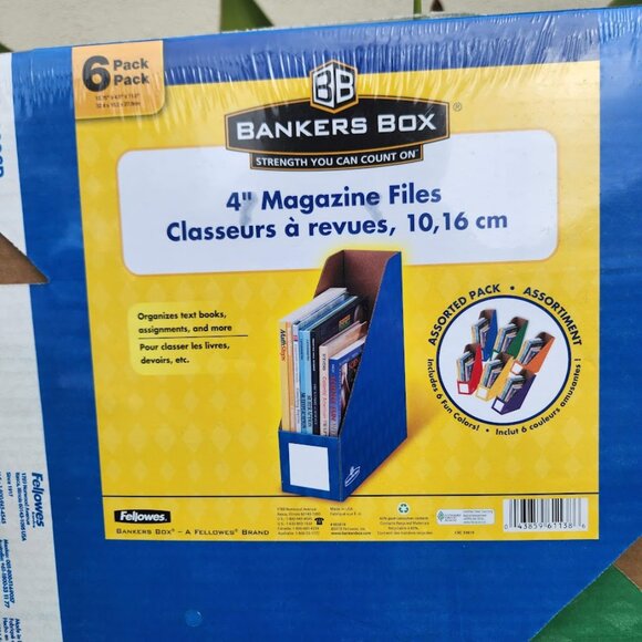 NEW 6 Pack Bankers Box 4" magazine Files Organizer Organization Office Classroom - Picture 4 of 14